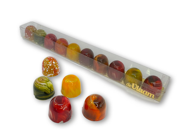 Blister 10 gekleurde bonbons